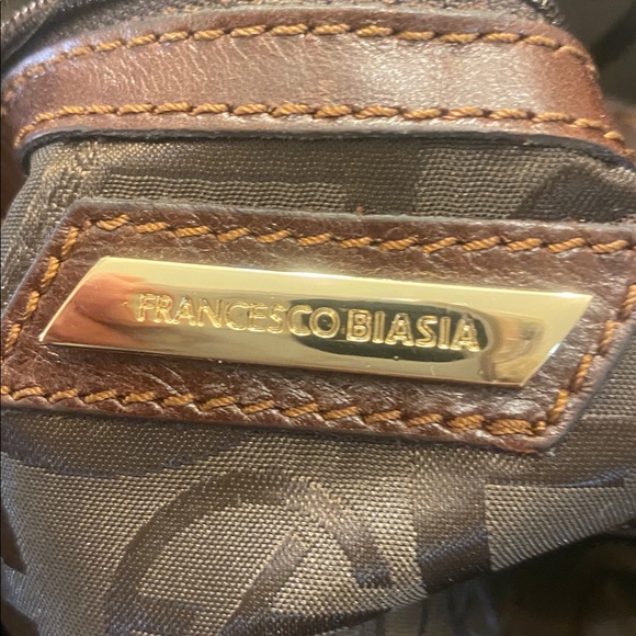 Luxe Leather Chocolate Brown Francesco Biasia Double Strap Tote Shoulder Bag - Picture 4 of 13